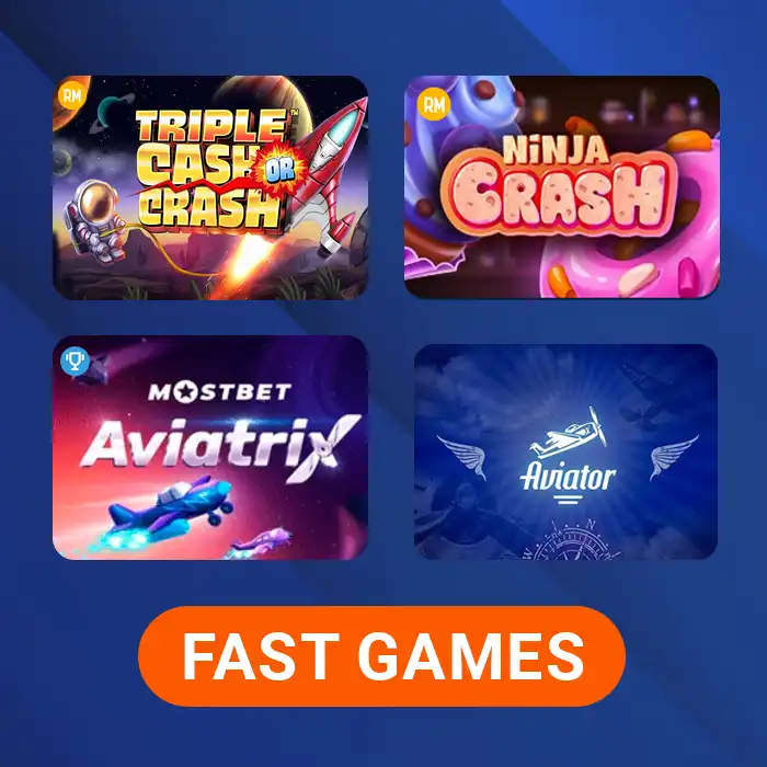 Great selection of fast games at Mostbet Pakistan