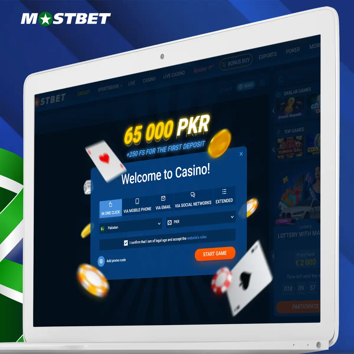 Register and play Aviator on Mostbet platform