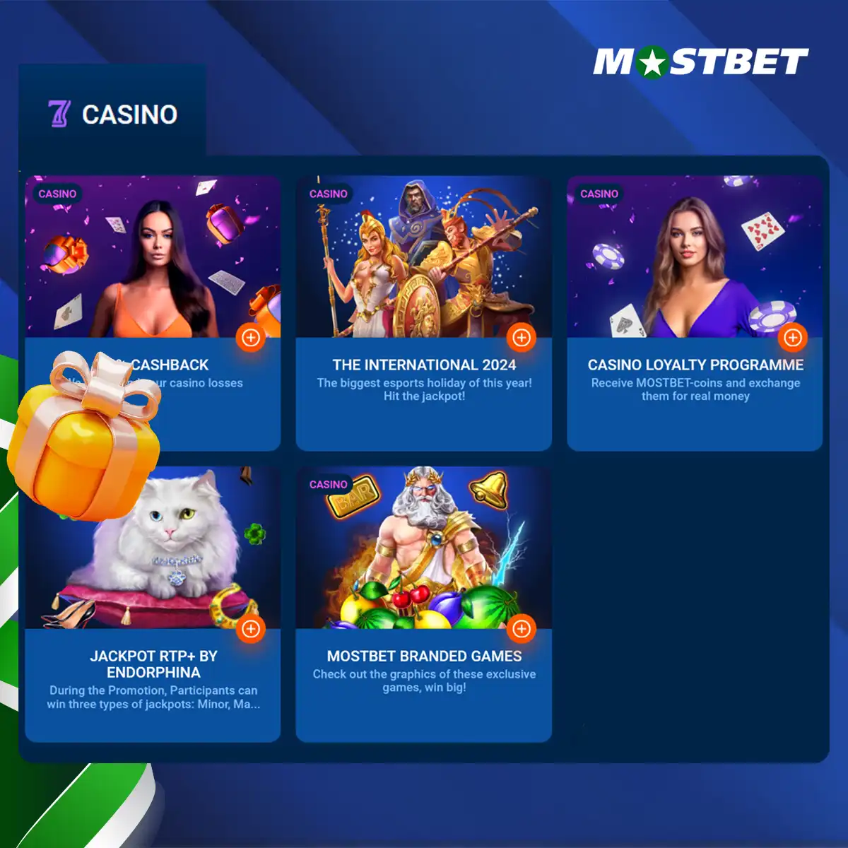 What casino bonuses does Mostbet offer?