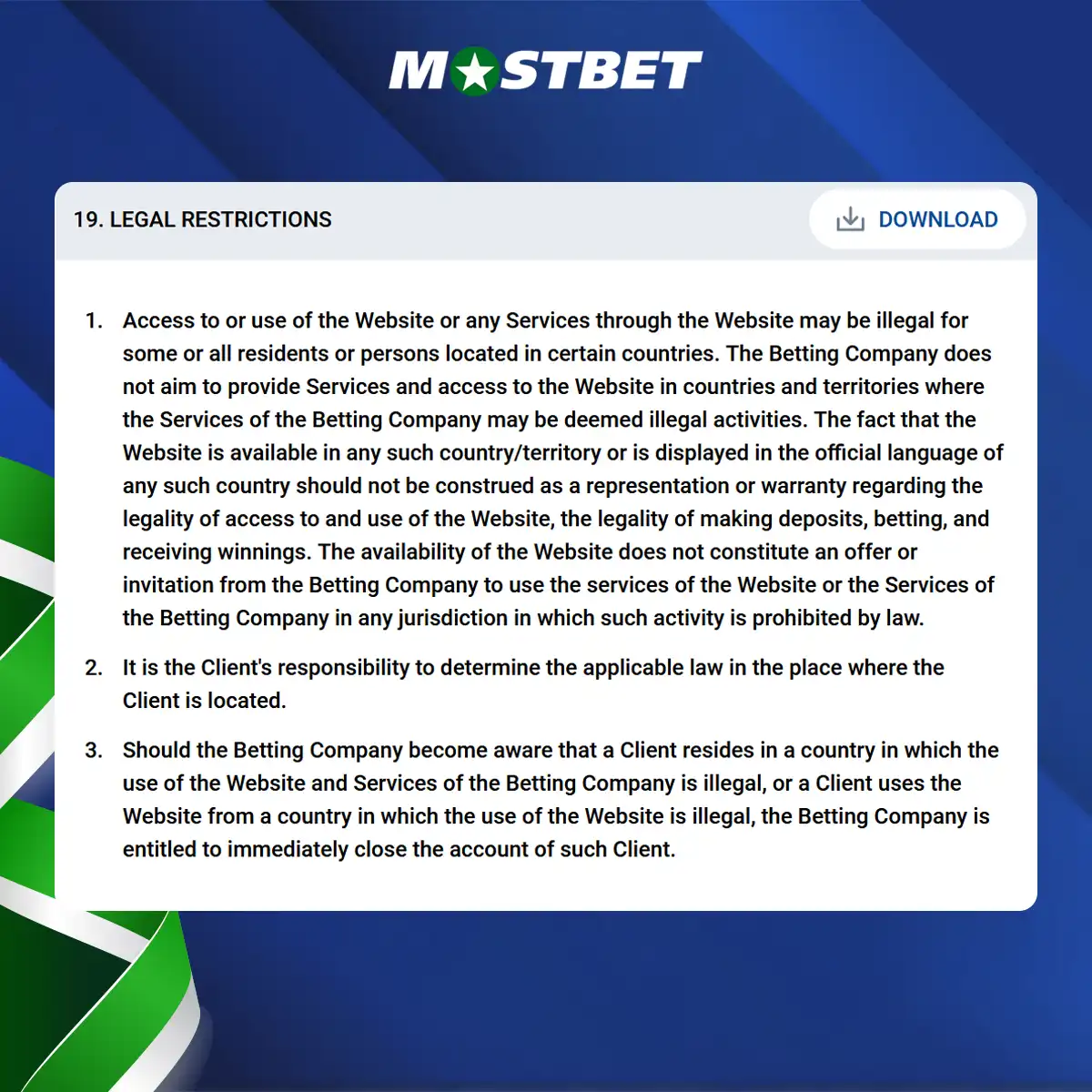 Mostbet is a legal bookmaker with a Curacao licence in Pakistan