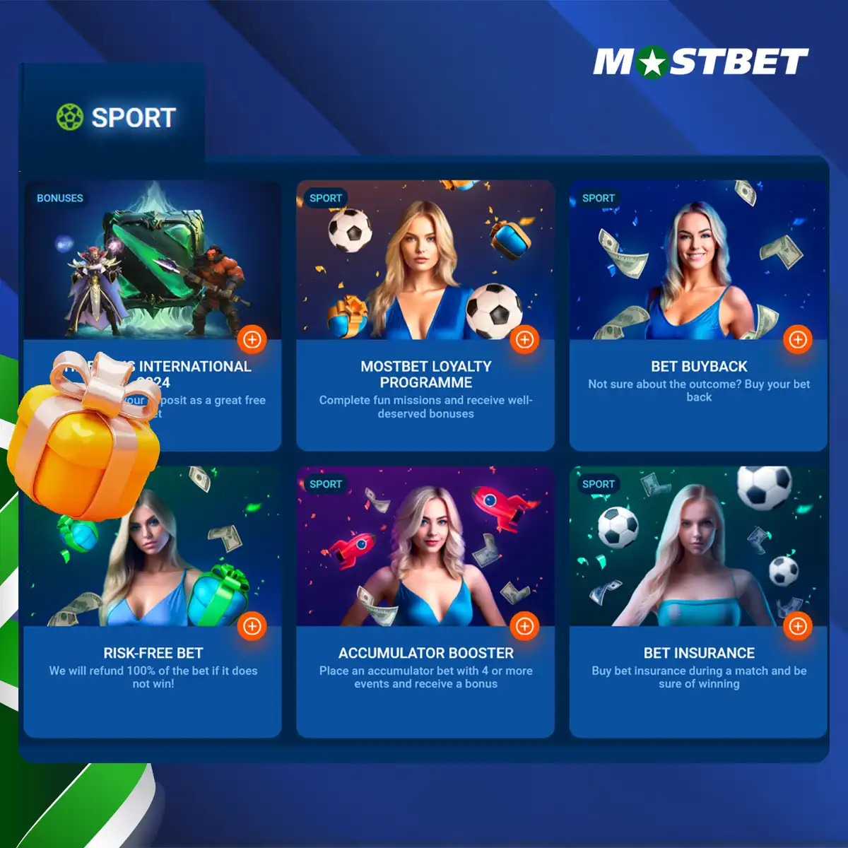 What sports bonuses does Mostbet offer?