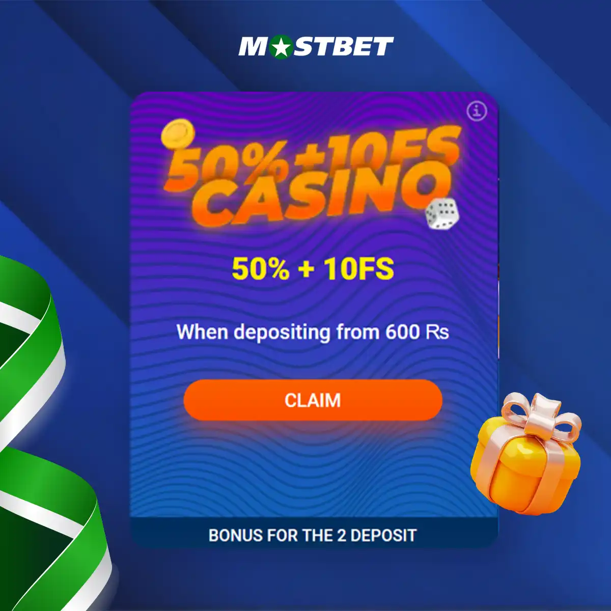 Review of casino bonus on second and third deposit at Mostbet Pakistan