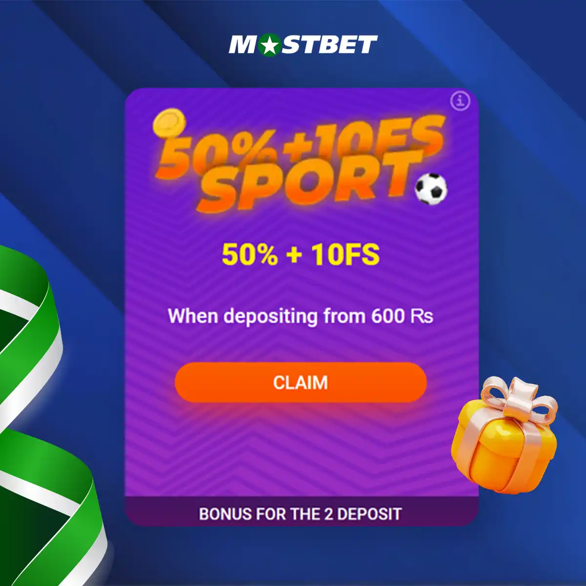 Mostbet offers casino bonuses on second and third deposits