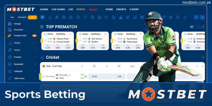Mostbet PK sports betting with cricket and PSL markets