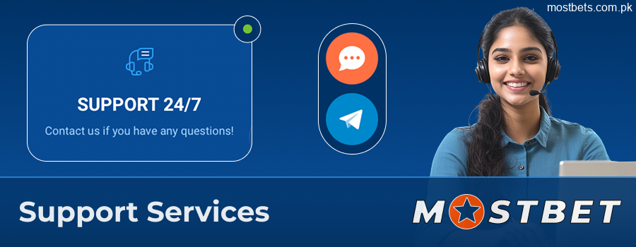 Mostbet PK 24/7 support via chat, email, and Telegram